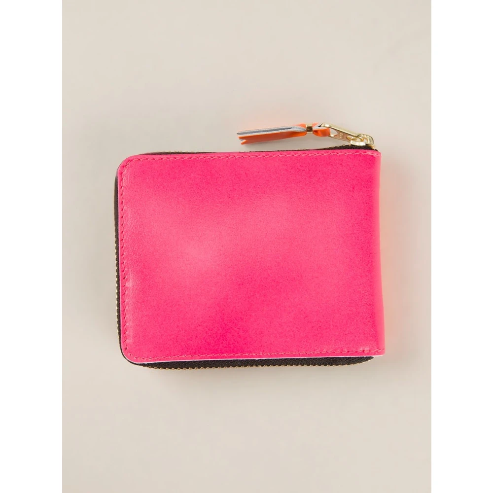Comme des Garçons Kleur Blok Leren Portemonnee Pink Unisex