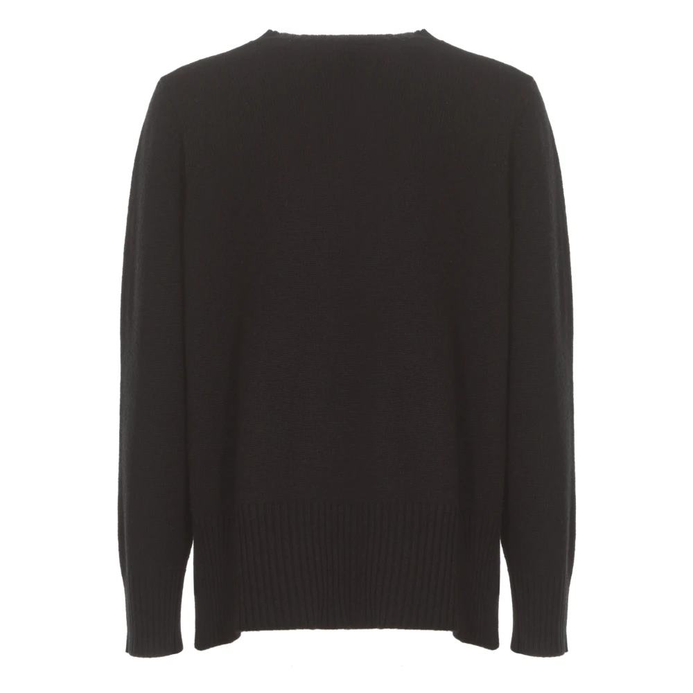 Kangra Zwarte Cashmere Crewneck Trui Vrouw Black Dames
