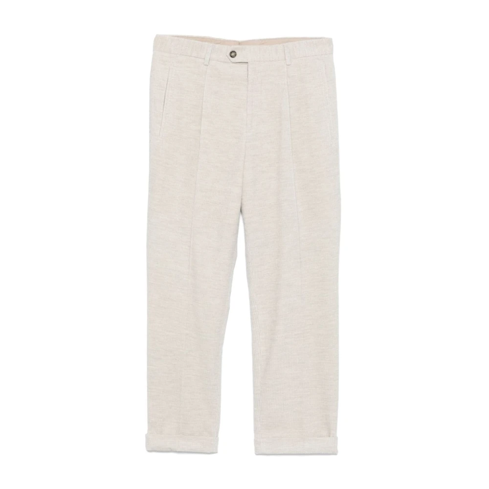 Hugo Boss Katoen-Kasjmier Corduroy Broek White Heren