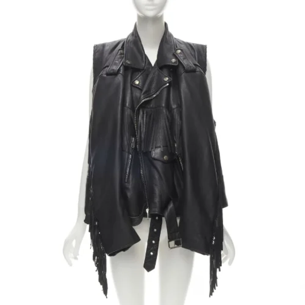 Balenciaga Vintage Pre-owned Leather outerwear Black Dames