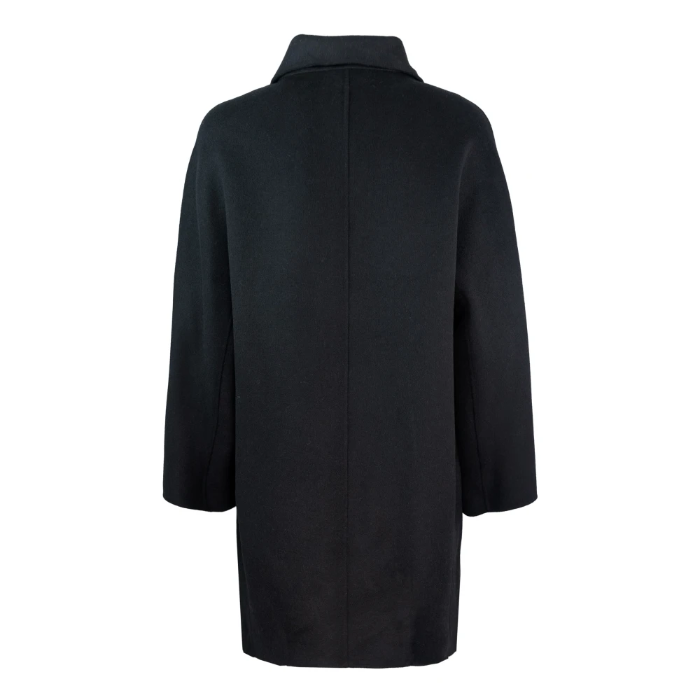Liu Jo Minimalistische Zwarte Jas Regular Fit Black Dames