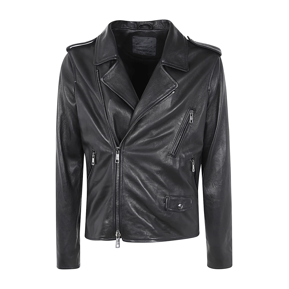 Giorgio Brato Schapenvacht Biker Jas Black Heren