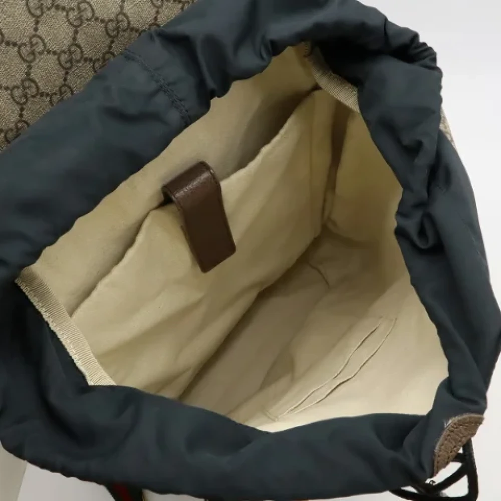 Gucci Vintage Pre-owned Canvas backpacks Beige Dames