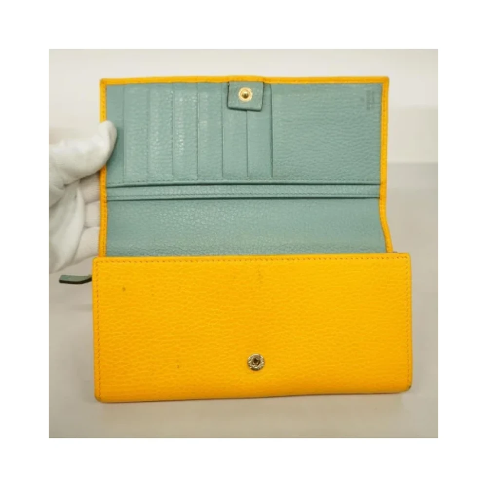 Gucci Vintage Pre-owned Leather wallets Yellow Dames