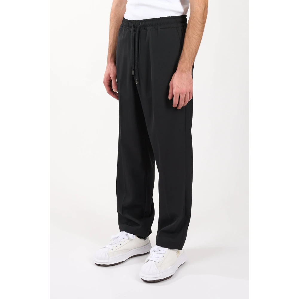 Costumein Ruimvallende broek van zuivere wol Black Heren