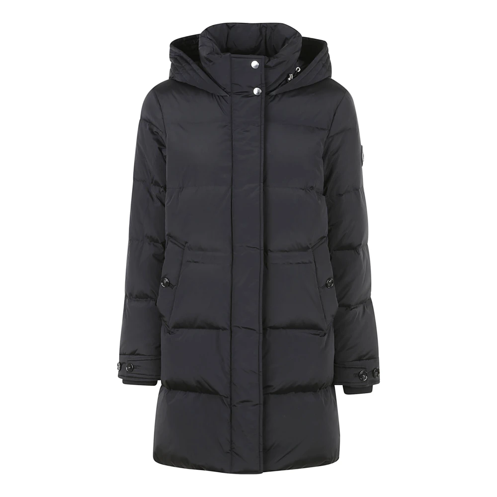 Woolrich Zwarte Puffer Parka Jas Black Dames