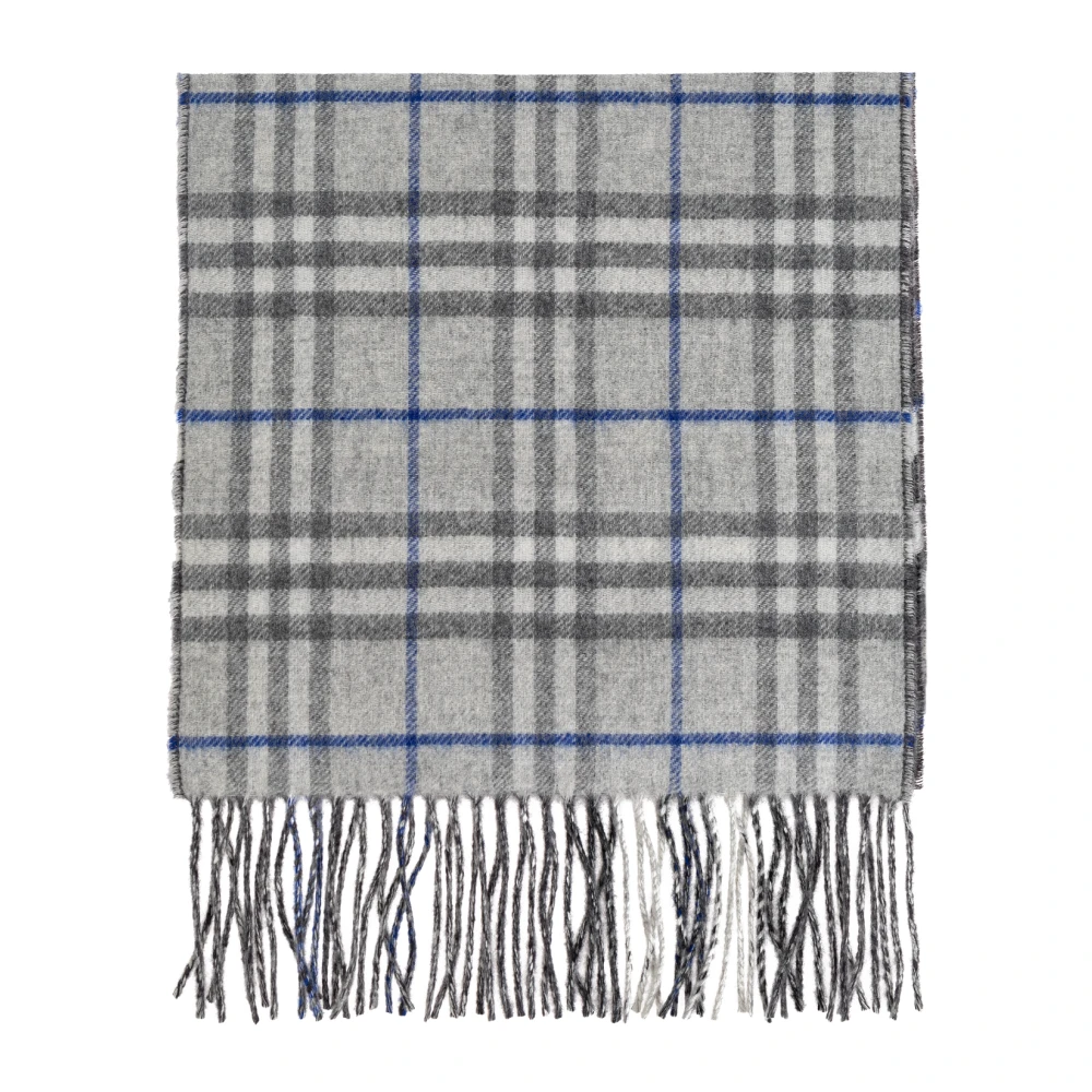 Burberry Kasjmier sjaal met franjes Gray Unisex