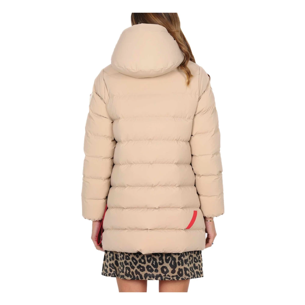 Afterlabel Beige Gewatteerde Jas met Capuchon Beige Dames