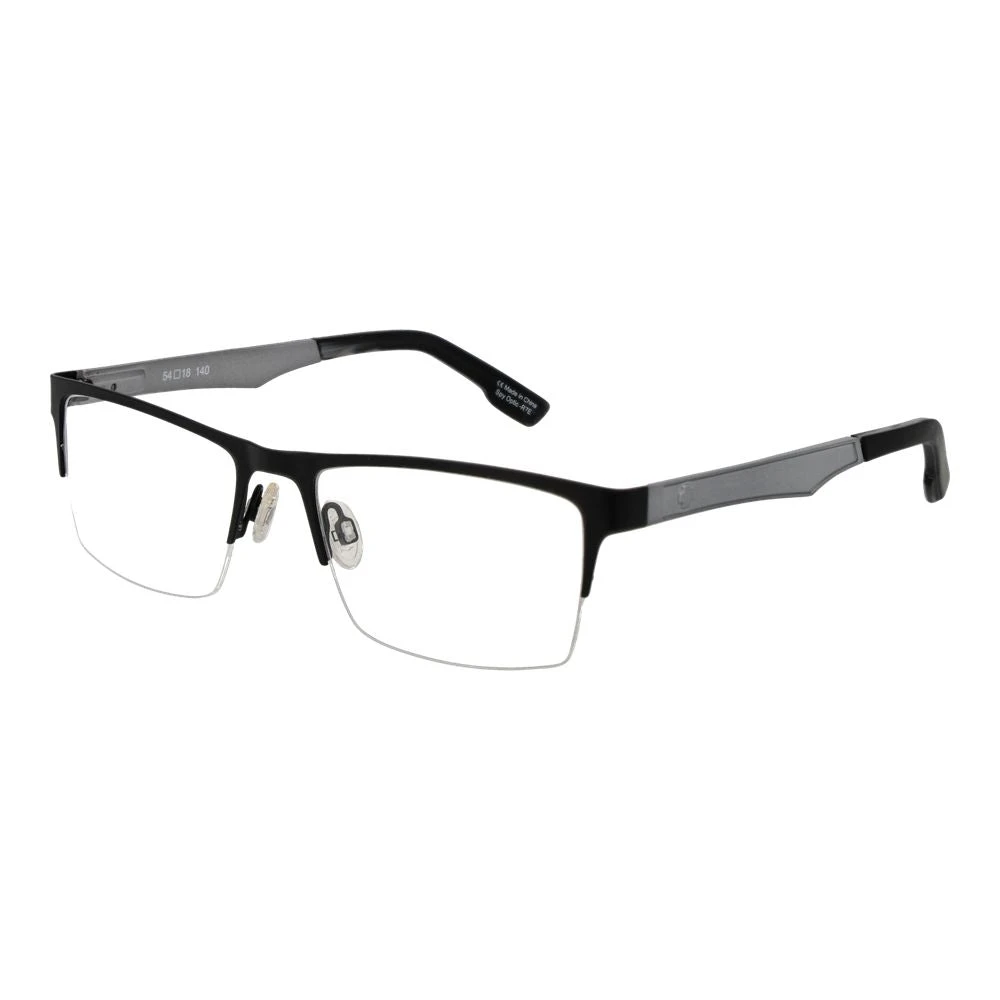 Spy Unisex Black Glasses, One Size, Rectangle Half-Rim Frame