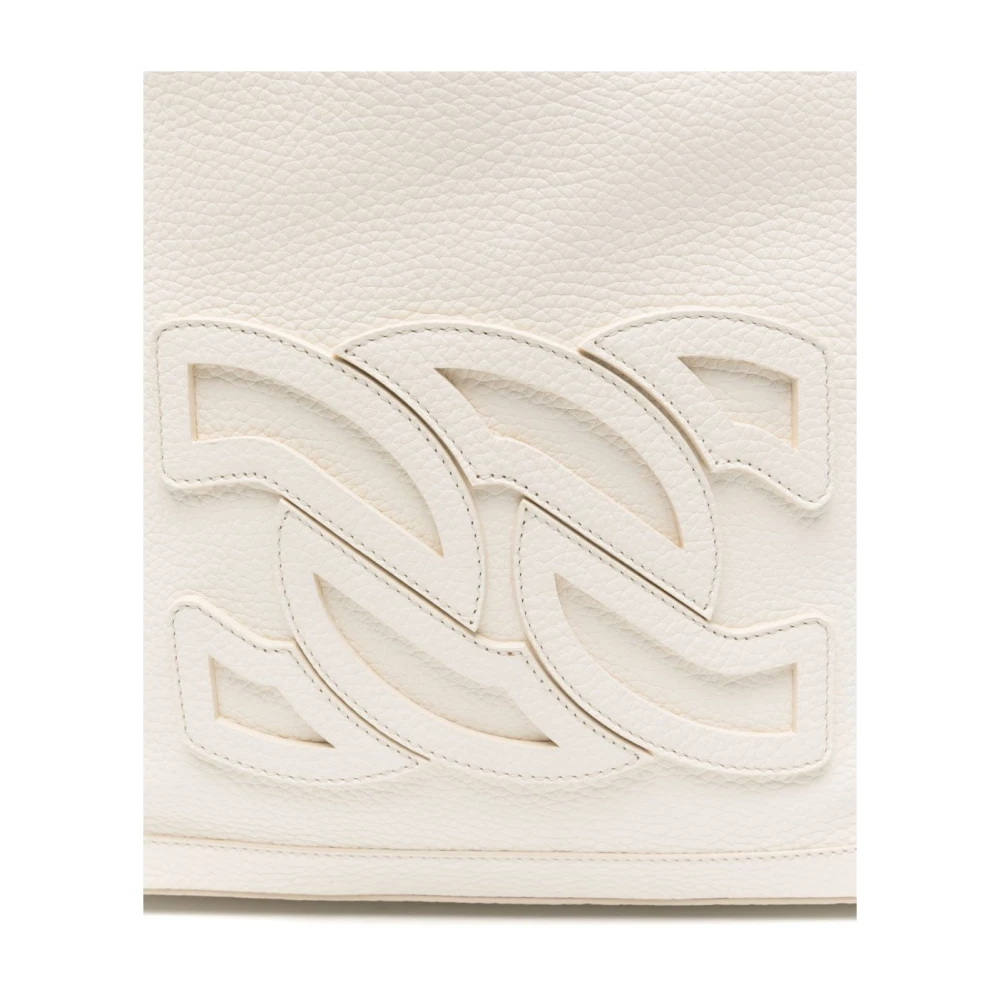 Casadei Witte Trekkoord Bovenhandvat Tas White Dames