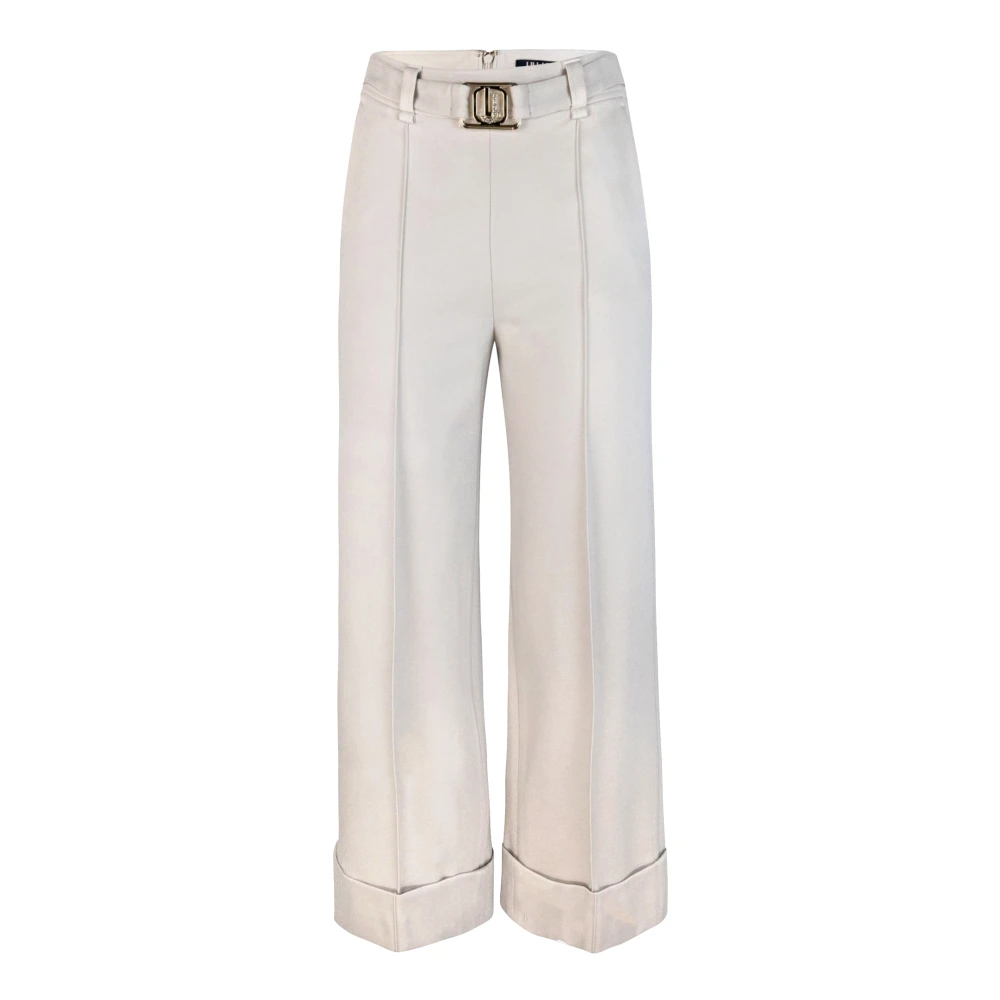 Liu Jo Witte Cropped Broek Milano Stijl White Dames
