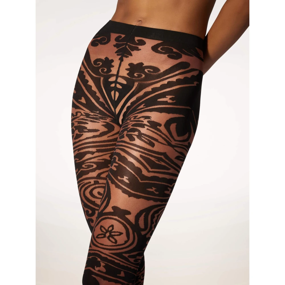 Wolford Tattoo Panty Bruin Black Dames