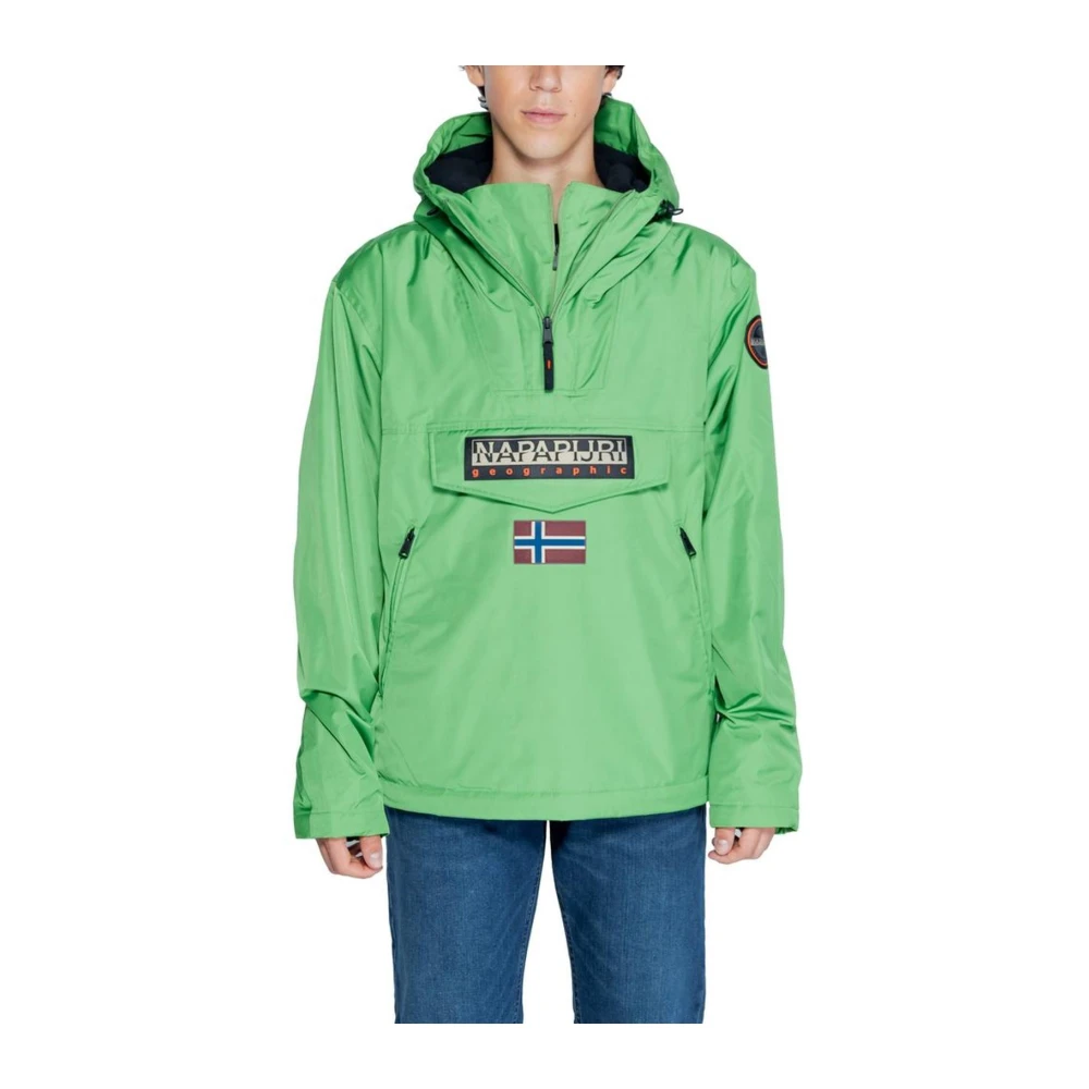 Napapijri Klassieke Groene Polyesterjas Herfst Winter Collectie Green Heren