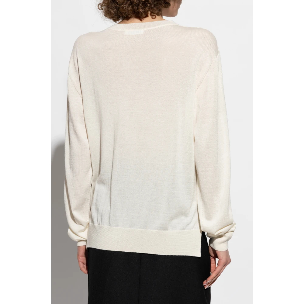 Jil Sander Trui met zijsplitten Beige Dames