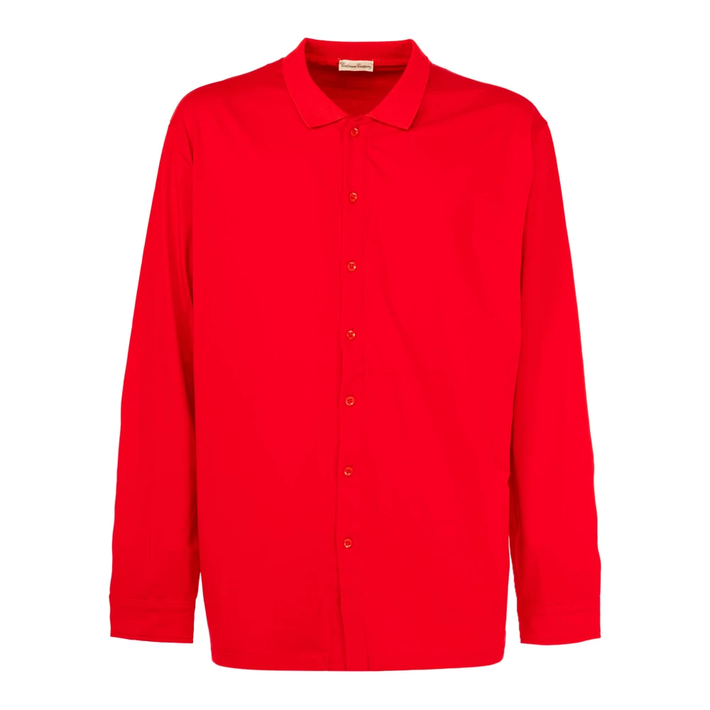 Cashmere Company Heren Overhemd Lange Mouw Red Heren