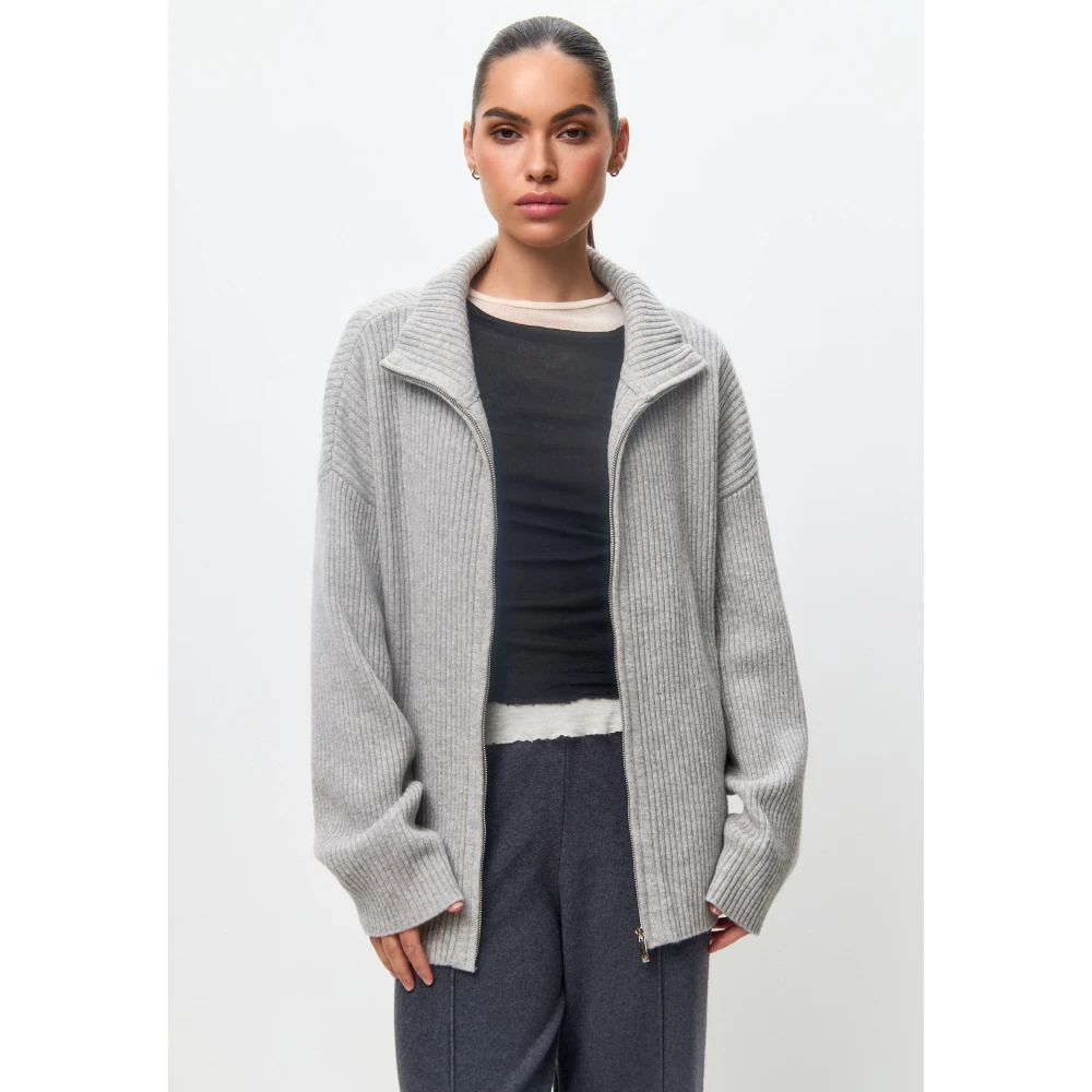 Cesare Gaspari Elegant Merino Zip-Up Sweater Alice Gray Dames