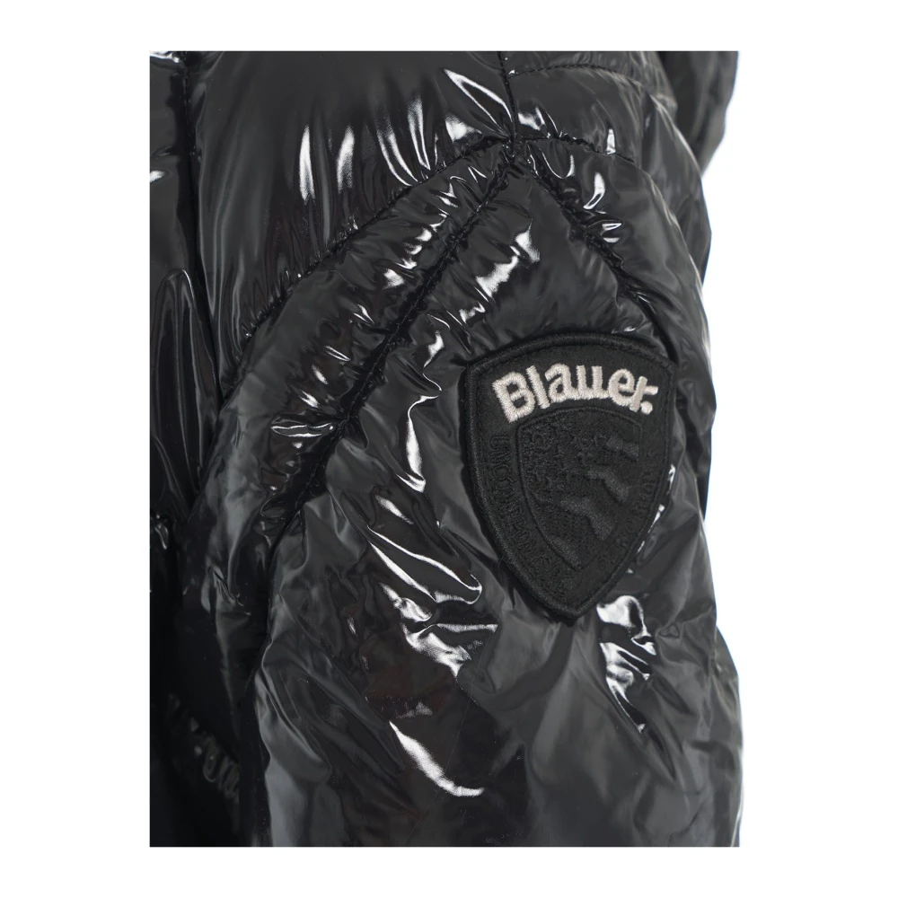 Blauer Zwarte Jassen Aw24 Modelhoogte 178cm Black Dames