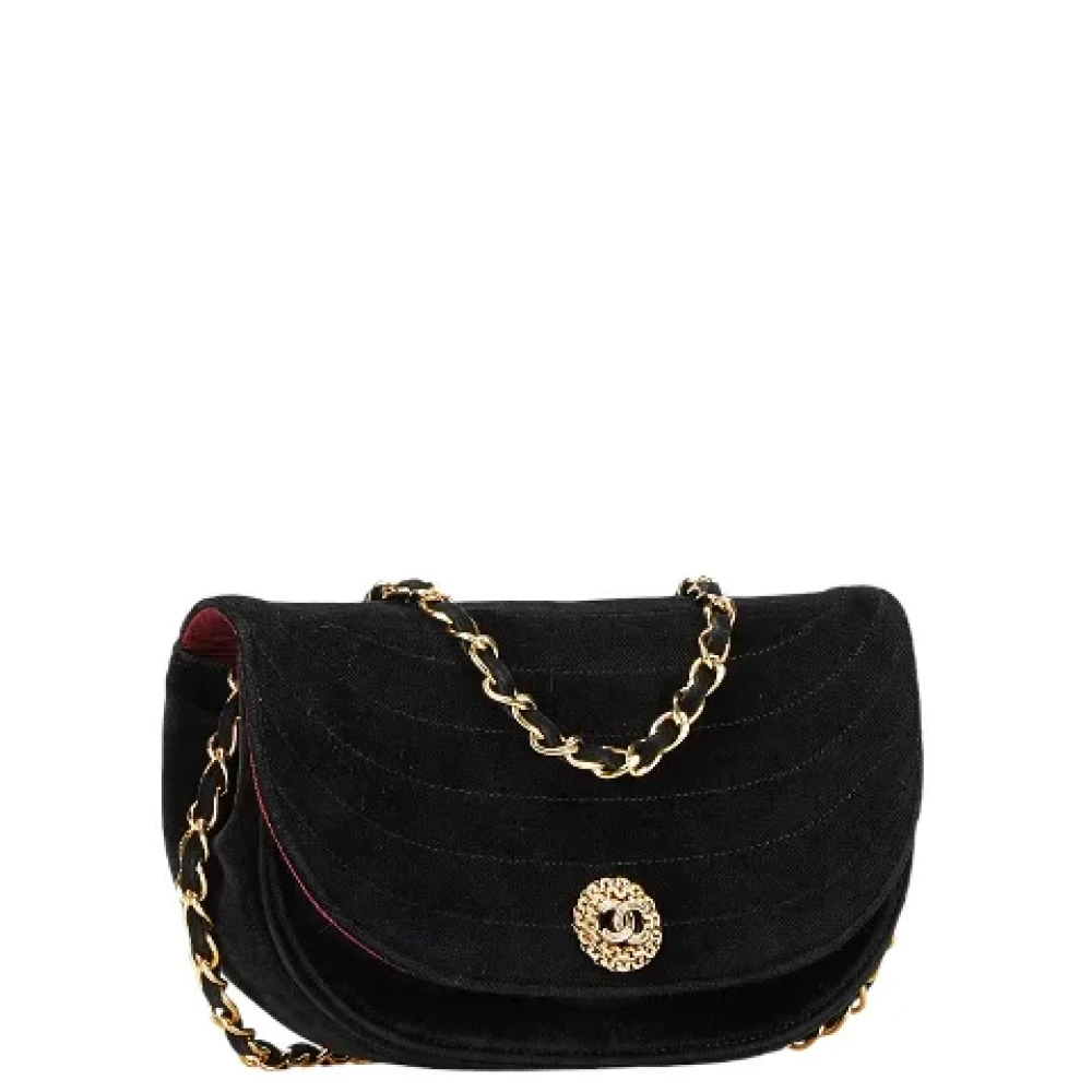 Chanel Vintage Pre-owned Leather crossbody-bags Black Dames