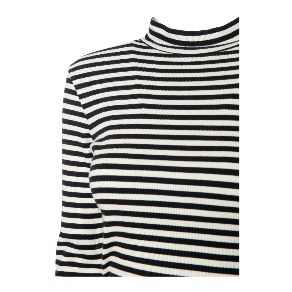 drykorn Geribbelde Opstaande Kraag Shirt met Lange Mouwen Black Dames
