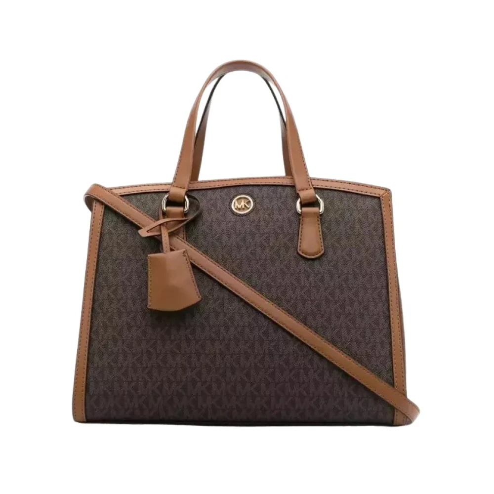 Michael Kors Women's Brown Handbags, One Size, Chantal Leather Shoulder Bag