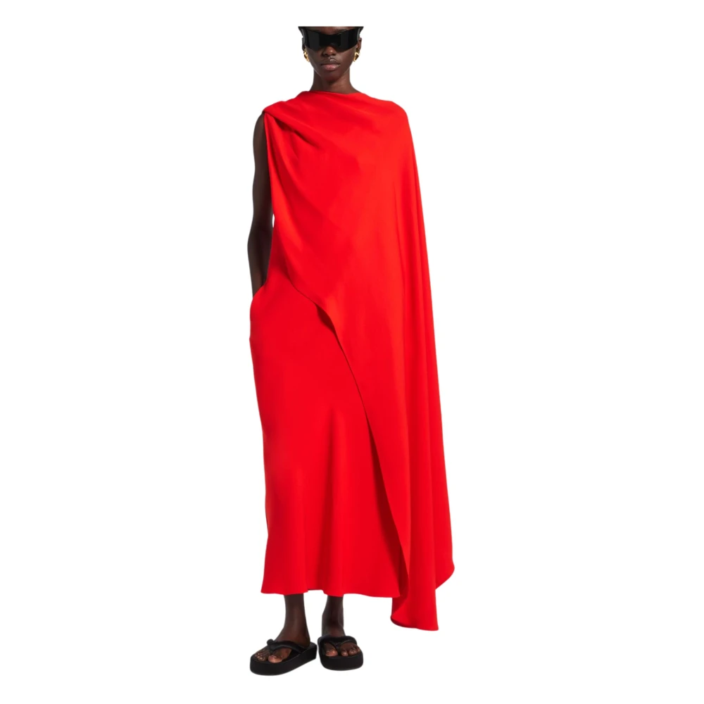 Balenciaga Women's Red Draped Dress - Gowns - S - Dresses