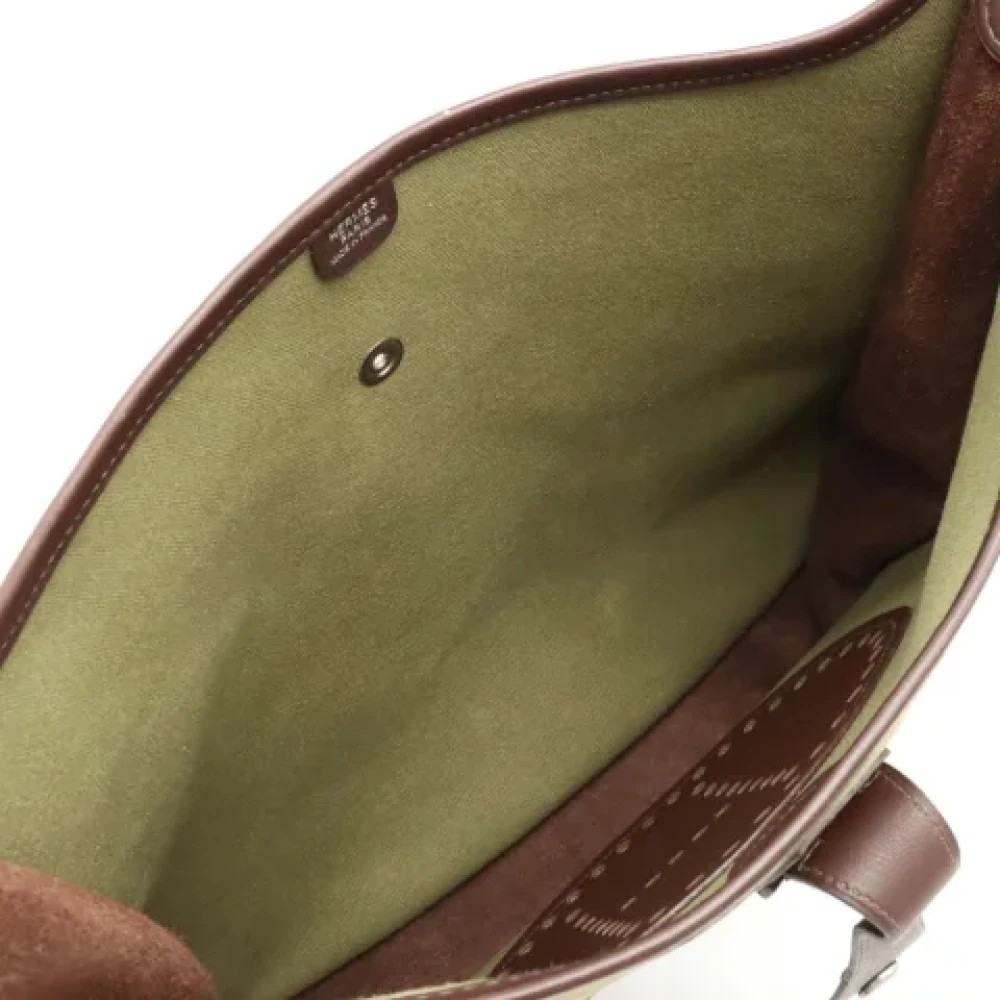 Hermès Vintage Pre-owned Canvas shoulder-bags Brown Dames