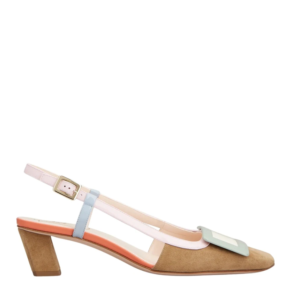 Roger Vivier Lacquered Buckle Sling Back T.45