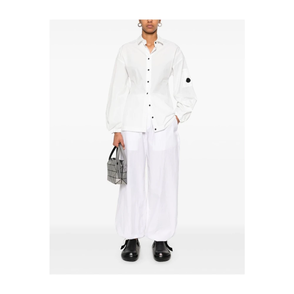 Moncler Witte Button-Up Shirt Elastische Manchetten White Dames