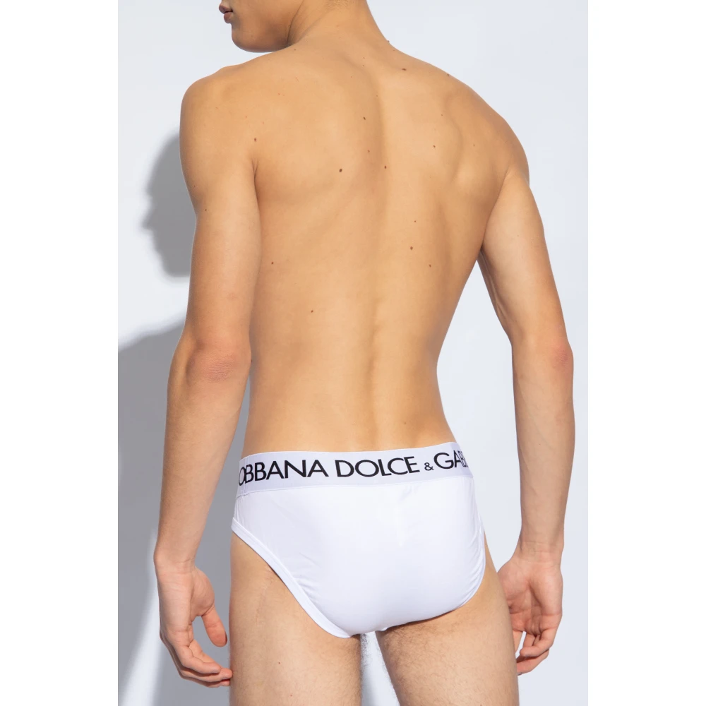 Dolce & Gabbana Slip met logo White Heren