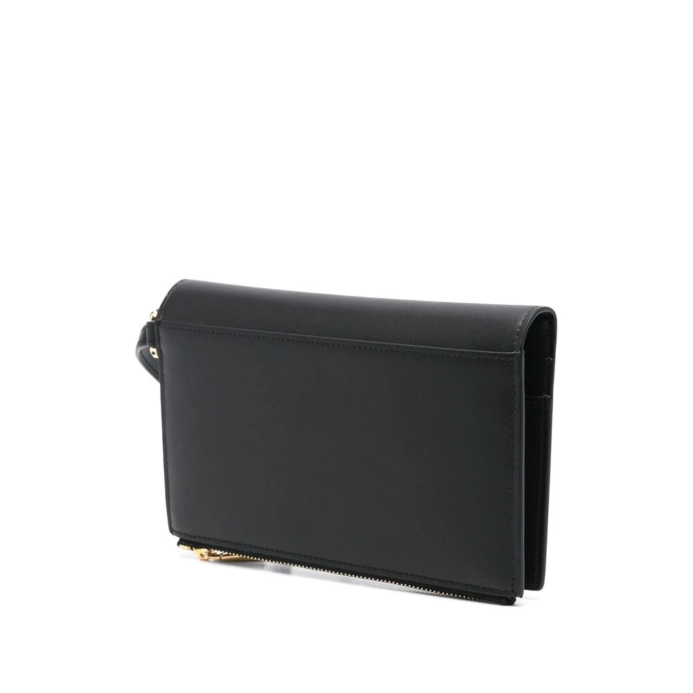 Dolce & Gabbana Zwarte Leren Polsband met Ritssluiting Black Dames