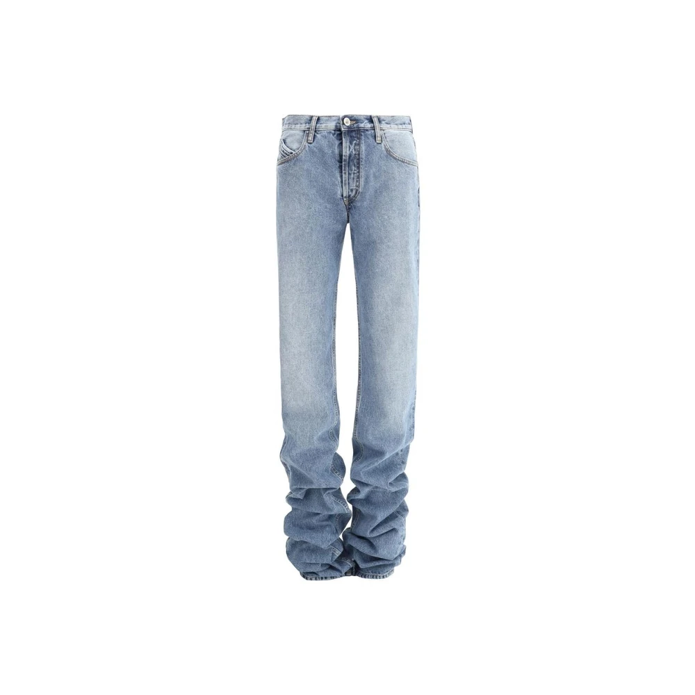 The Attico Gebundelde Bodem Katoenen Jeans Blue Dames