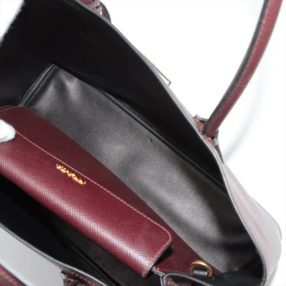 Prada Vintage Pre-owned Leather totes Red Dames