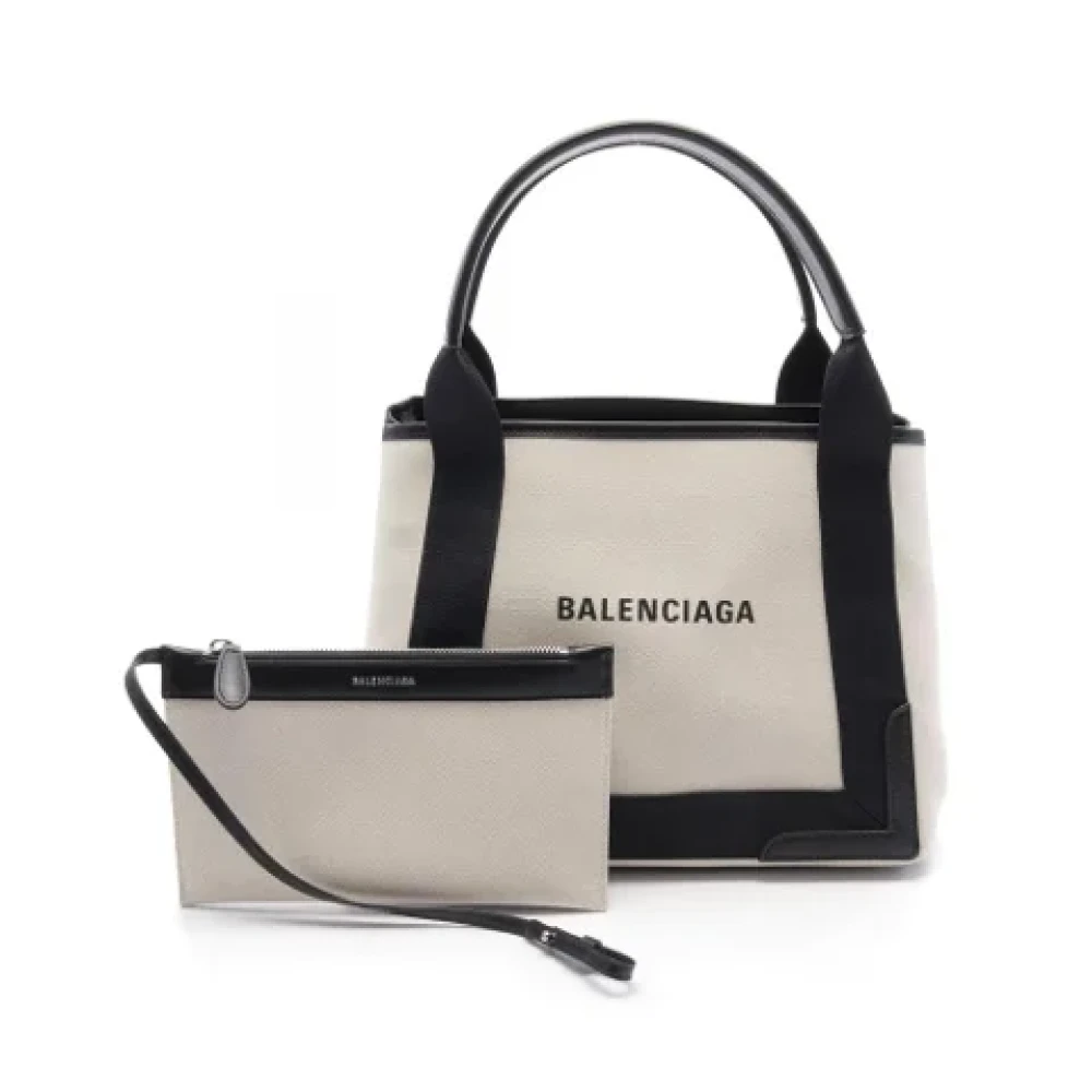 Balenciaga Vintage Pre-owned Canvas balenciaga-bags Beige Dames