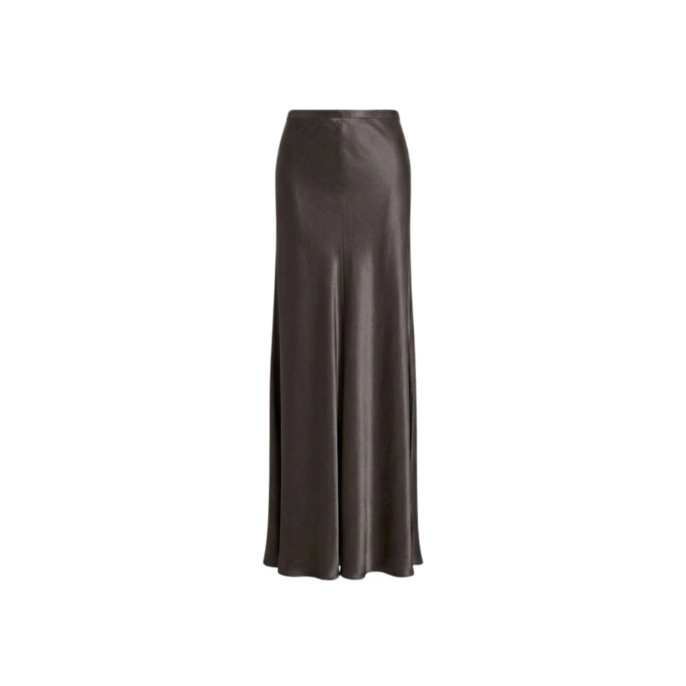 Alberta Ferretti Gray Maxi Skirts, Female, Xs, Shiny Satin Skirt