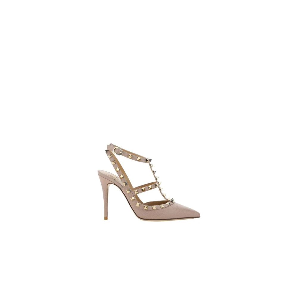 Valentino Garavani Rockstud Pumps Pointed-Toe Style Pink, Dam