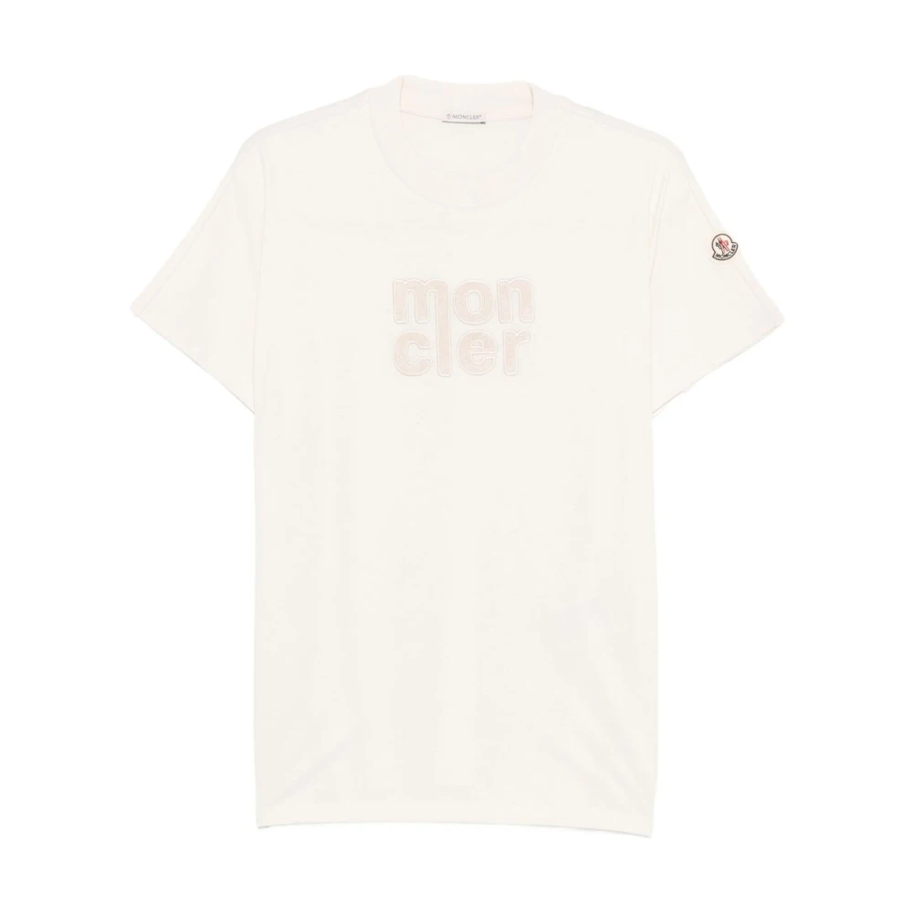 Moncler Women's White Teddy Logo Cotton T-Shirt - T-Shirts - Xs - Tops