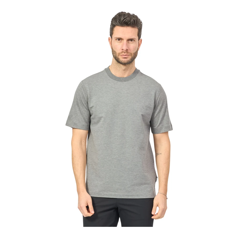 Hugo Boss Biologisch Katoen Ronde Hals T-shirt Grijs Gray Heren