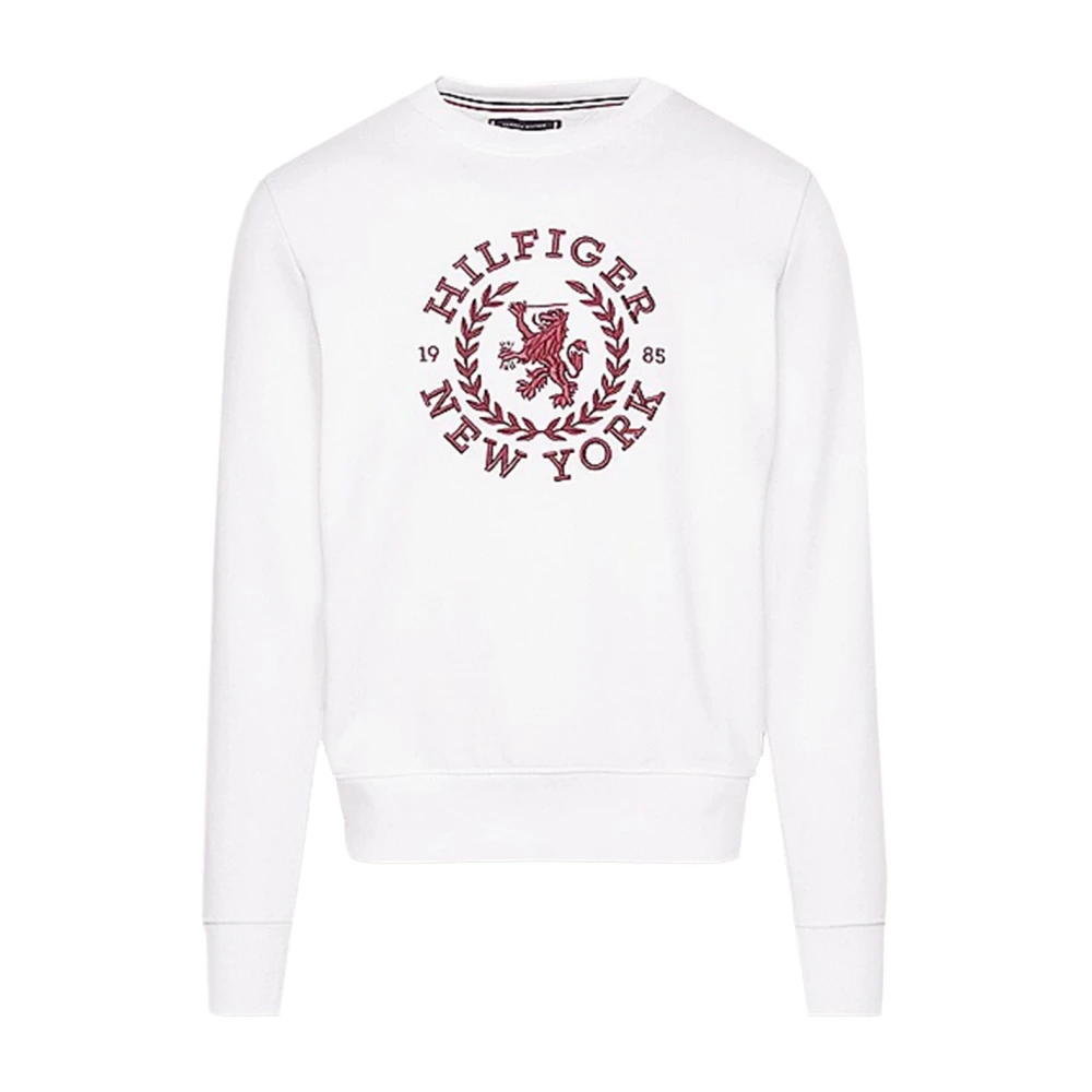 Tommy Hilfiger Katoenen sweatshirt met contrastembleem White Heren
