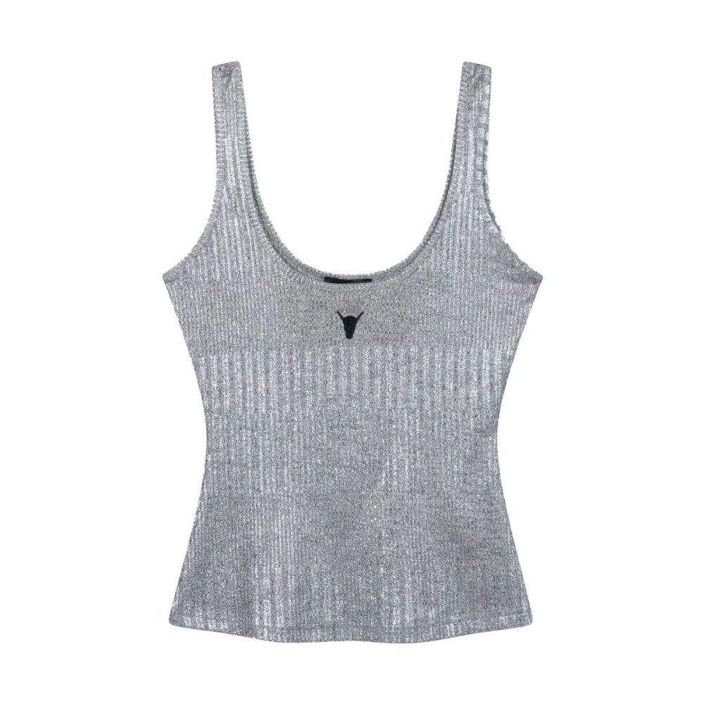 Alix The Label Glamour Foil Tank Top Gray Dames