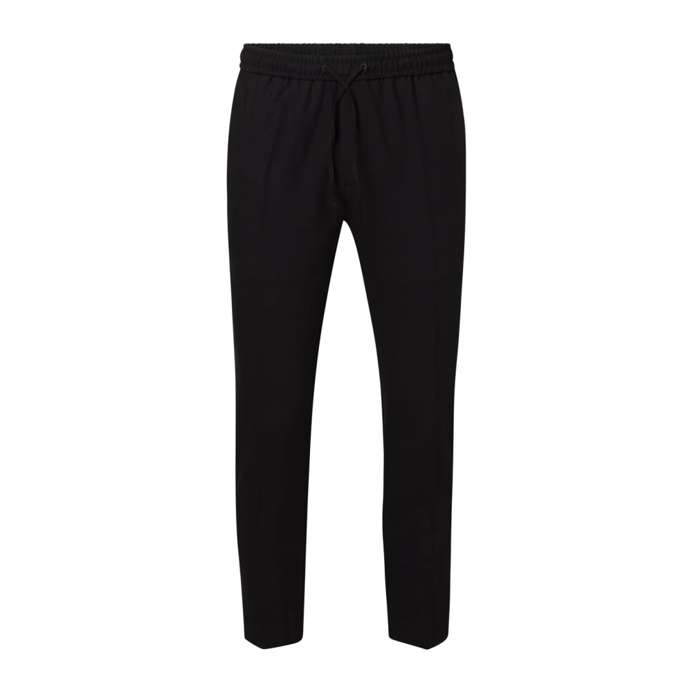 Calvin Klein Herr Svart Byxor S, A Bi-Stretch Komfort Jogger-Byxor I Ull