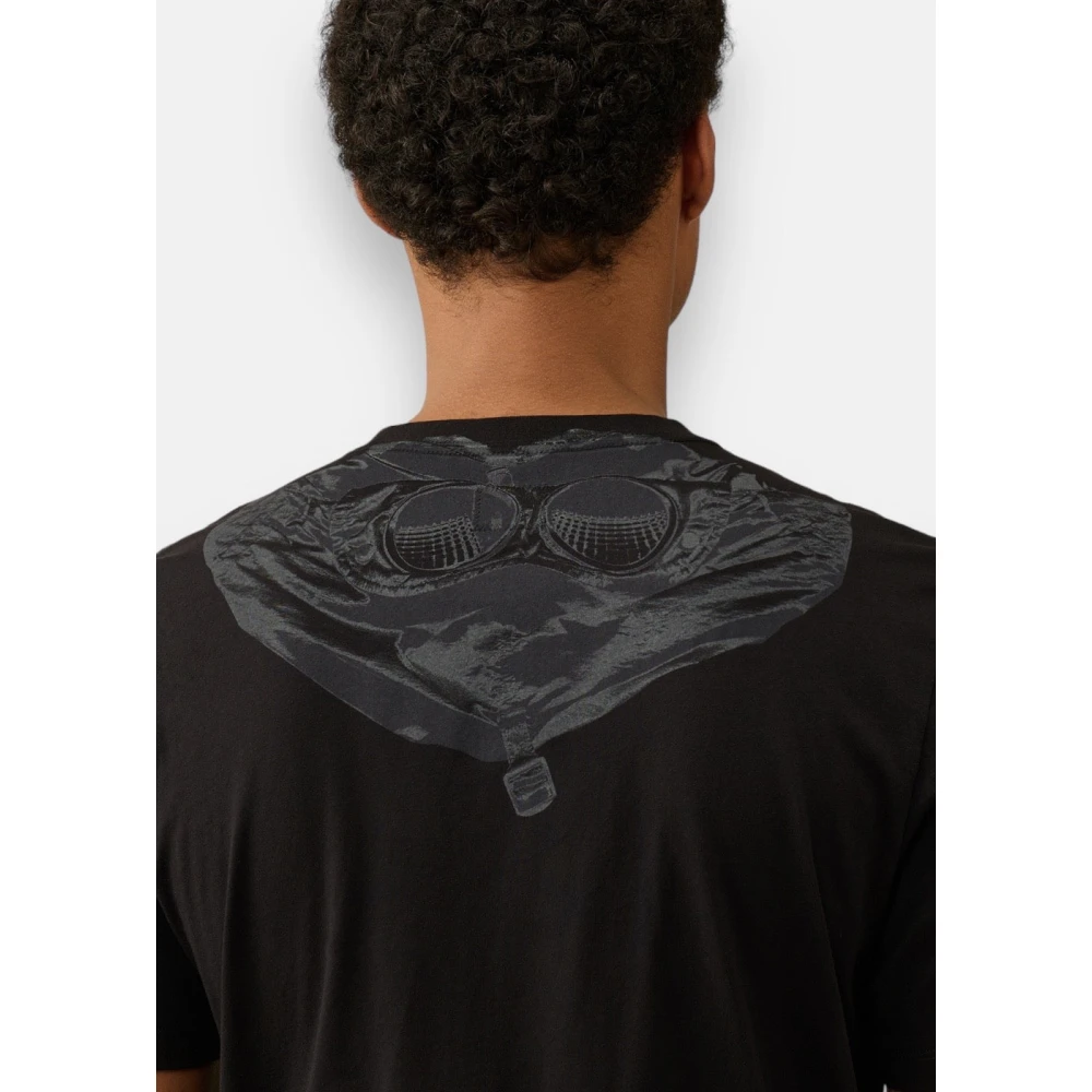 C.P. Company Goggle Hood Grafisch T-shirt Black Heren