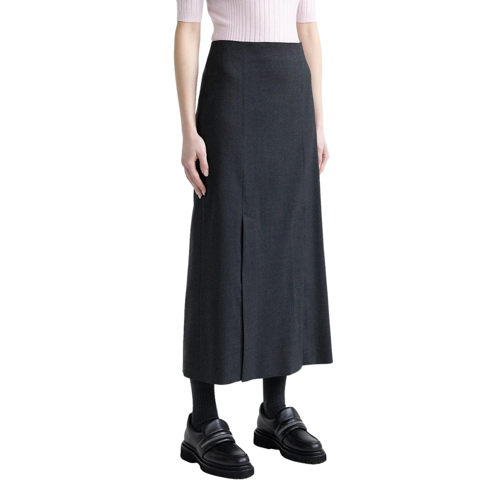 PESERICO Stretch tech wol lange rok Gray Dames