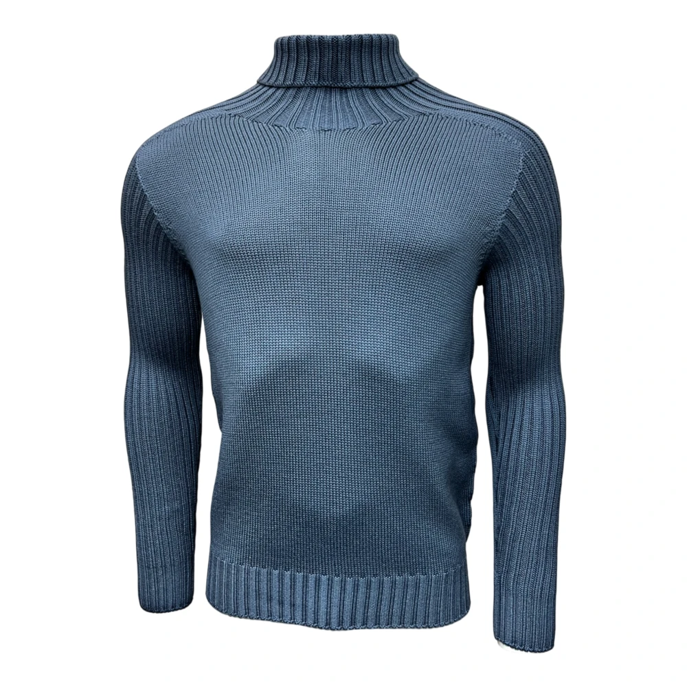 Gran Sasso Rainwool Turtleneck Trui Blue Heren