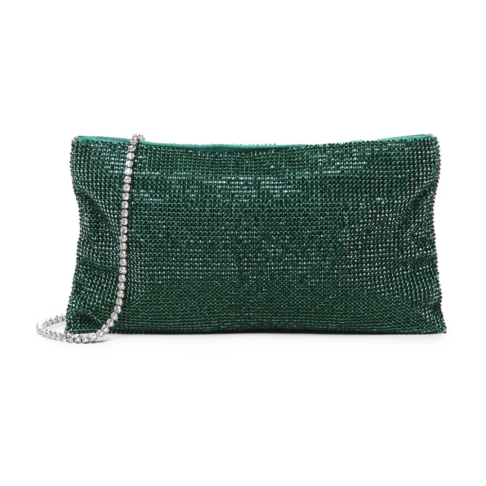 Benedetta Bruzziches Groene Mesh Clutch met Metalen Schouderband Green Dames