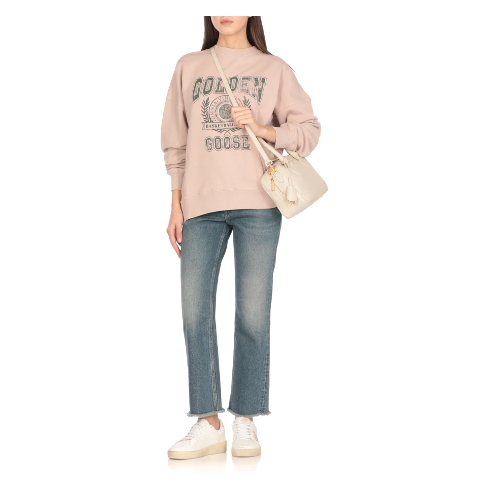 Golden Goose Cotton Crewneck Sweatshirt Pink Dames