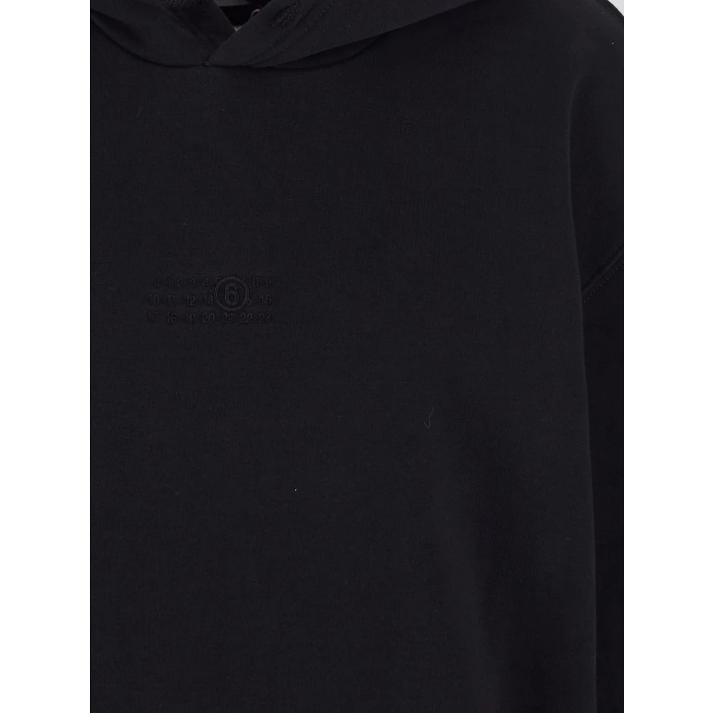 MM6 Maison Margiela Zwarte katoenen sweatshirt met lange mouwen Black Heren