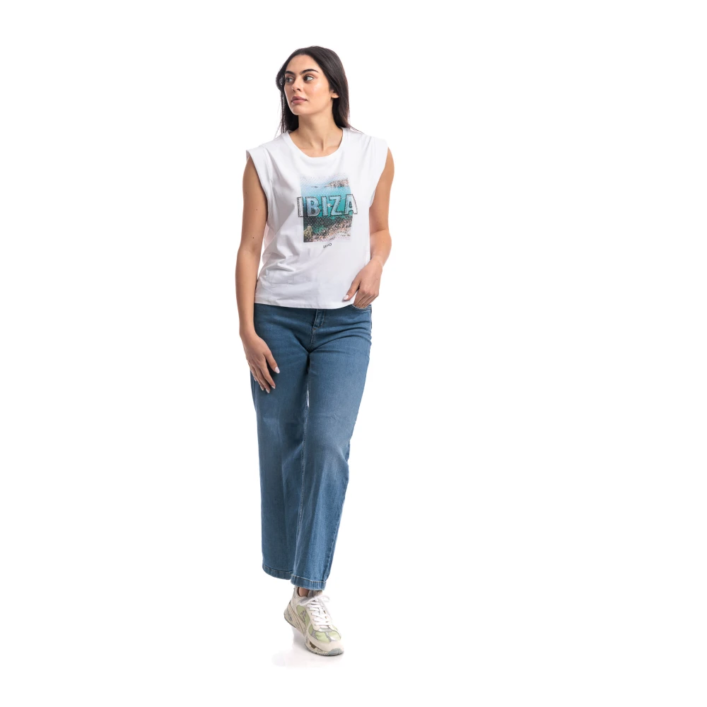 Liu Jo Bedrukt T-shirt voor vrouwen White Dames