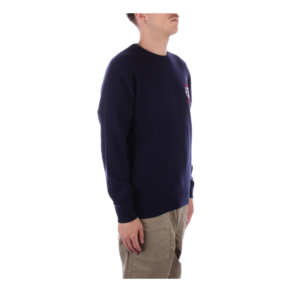 Saint Barth Logo Front Sweaters Blue Heren