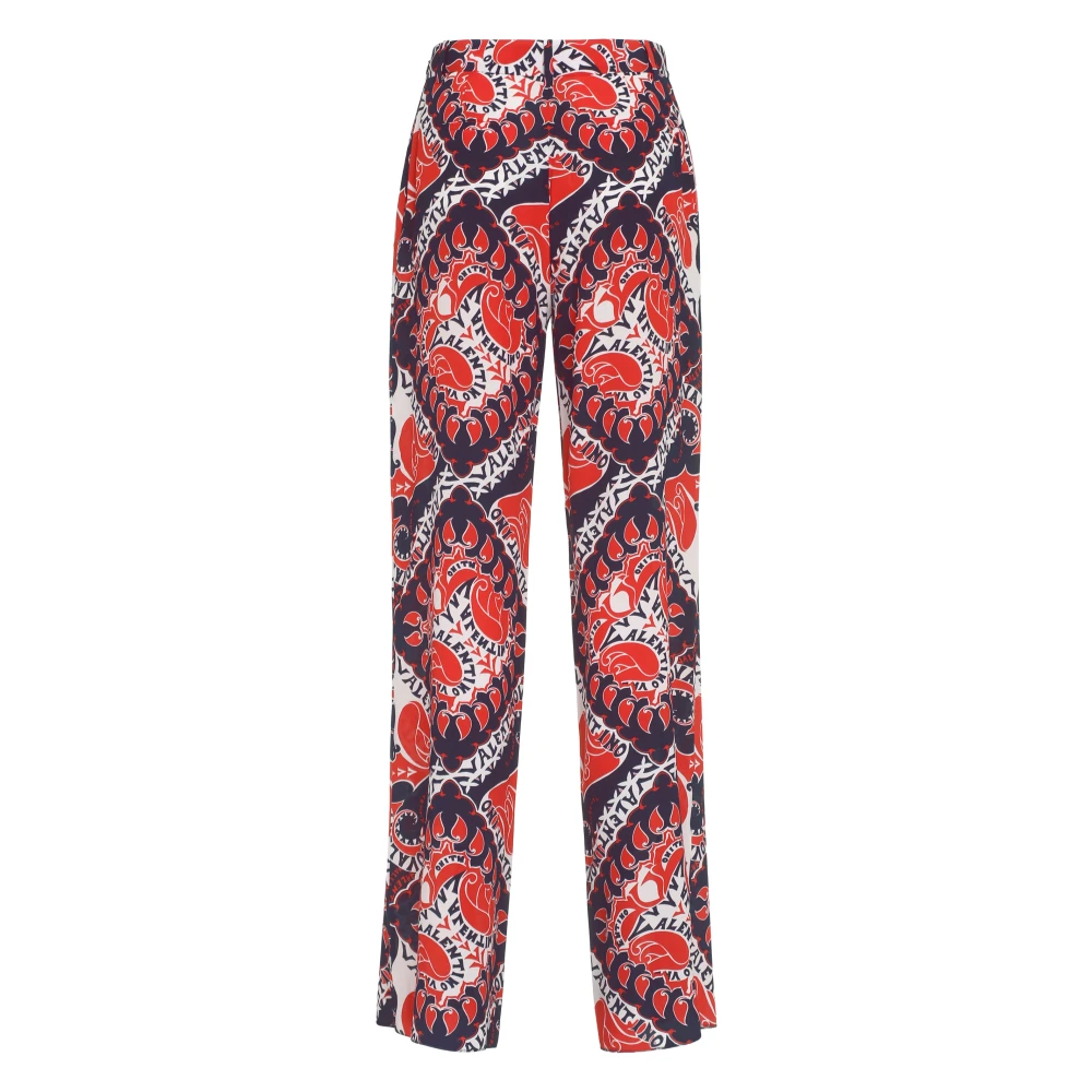 Valentino Zijden Broek All Over Print Multicolor Dames