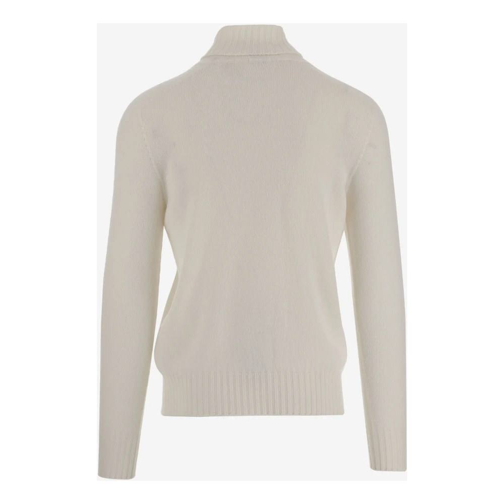 Malo Luxe Cashmere Coltrui Sweater White Heren